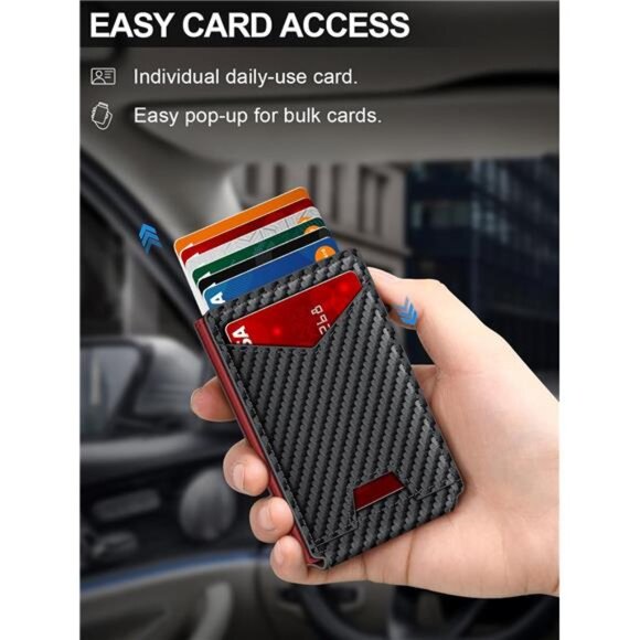 Wallet for Men RFID Wallet with Money Clip, Slim Pop Up Card Holder for 10-12 - Picture 2 of 8